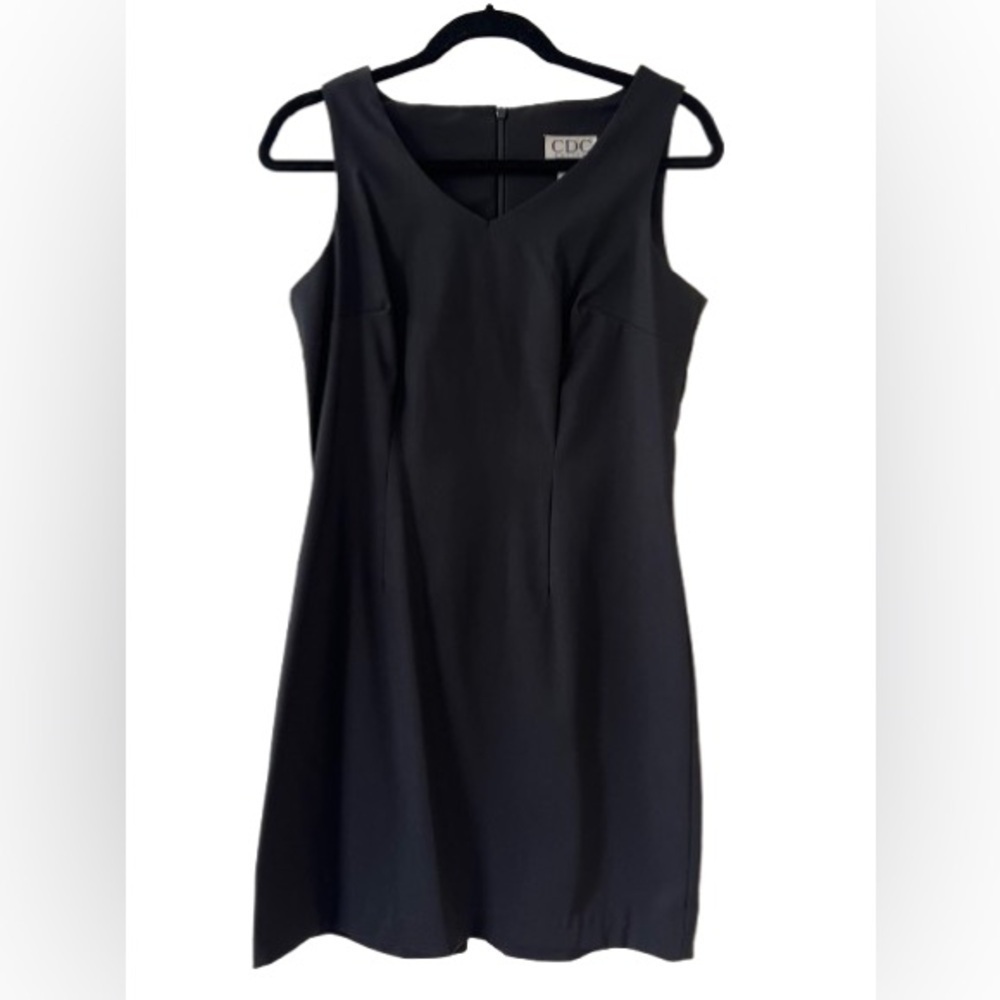 Vintage 90s CDC Little Black Tank Mini Dress in Crepe Fabric
Size 8P
